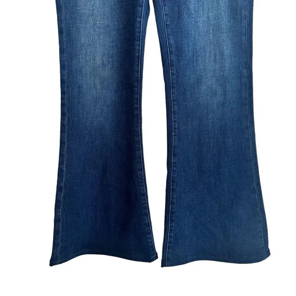 Anthropologie Pilcro Low-Rise Dark Wash Boho Style Flare Jeans Size 28 NWT - Picture 5 of 13